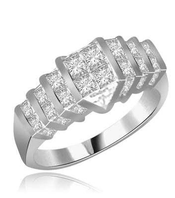 ring - 2 ct octrillion stone and round side stones