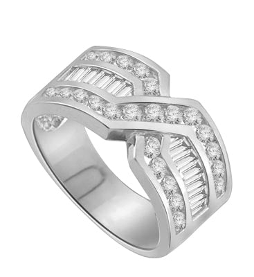 Tenderly- Platinum Plated Sterling Silver ìXî ring 2.5 cts.t.w
