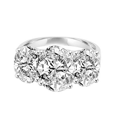 Three stone Jaw dropping oval DE stone ring