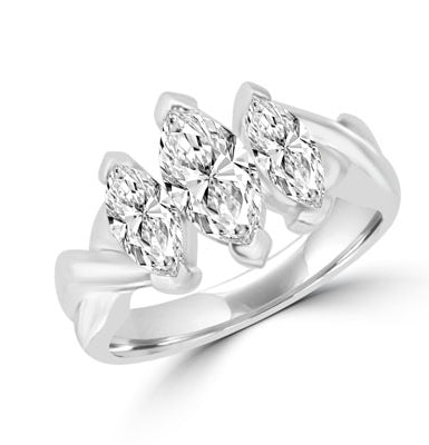 marquise ring in platinum plated sterling silver