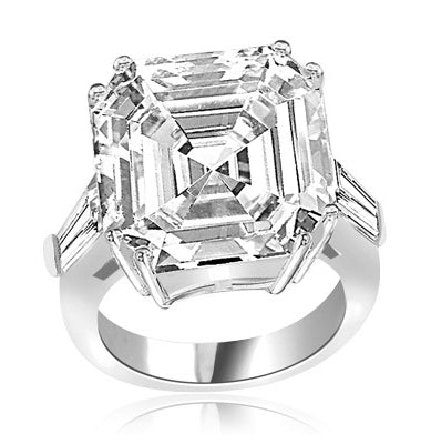 Expensive mini aristocrat of diamond cuts ring in Platinum Plated Sterling Silver