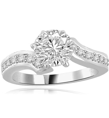 DE stone set on a twisted shank in silver ring
