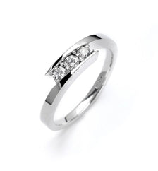 Triple Century...This delicate beauty is crafted with 3 Sparkling Round Brilliants encompassed to glitter together. Appx. 0.70 Cts.