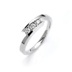 Triple Century...This delicate beauty is crafted with 3 Sparkling Round Brilliants encompassed to glitter together. Appx. 0.70 Cts.