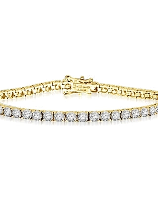 Gold Vermeil-Tennis Round brilliant stone bracelet
