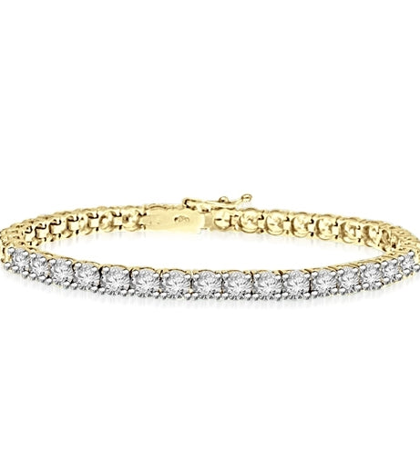 0.25 cts 7 Inch tennis bracelet in Gold Vermeil