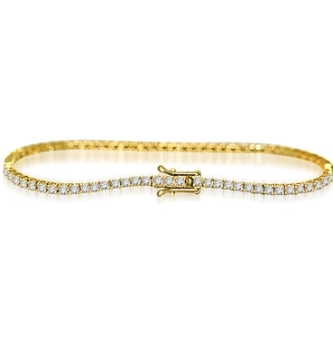 2.4ct 7-tennis bracelet in 14K Gold Vermeil