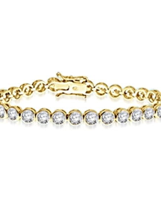 7 Inches Bracelet with delirious bezel set Round Brilliant Diamond Essence Masterpieces forming 5.60 Cts. T.W.