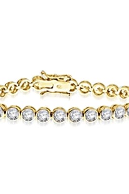 7 Inches Bracelet with delirious bezel set Round Brilliant Diamond Essence Masterpieces forming 5.60 Cts. T.W.