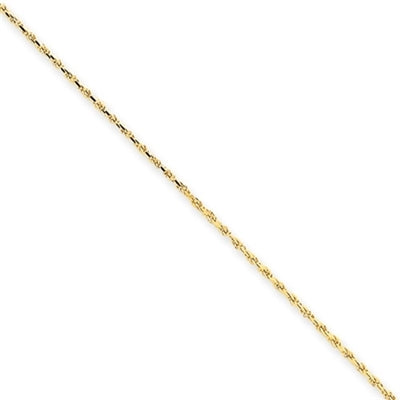 1mm Machine-made Rope Chain set in 14K Gold Vermeil.
