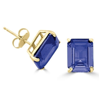 Gold vermeil sapphire studs earrings