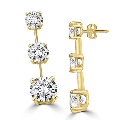 Round diamond bar create stunning drop earrrings