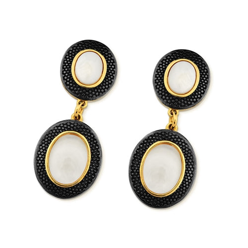 Mother of Pearl Earring by Diamond Essence set in Vermeil