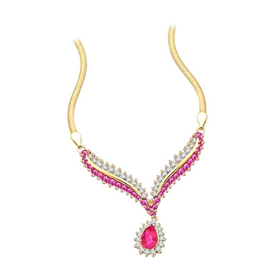 4.5 ct. Ruby Essence stones necklace in Gold Vermeil