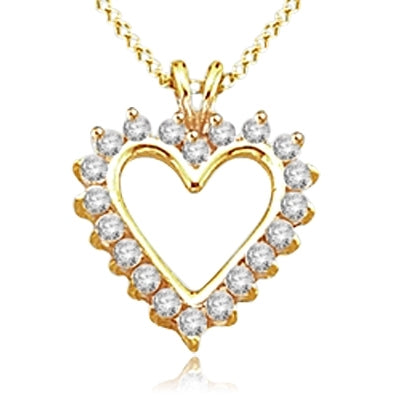 5 cts Heart Pendants in 14K Gold Vermeil