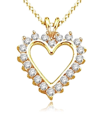 5 cts Heart Pendants in 14K Gold Vermeil