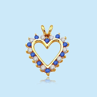 Sapphire Essence Heart Pendant - 0.5 Cts. T.W. set in 14K Gold Vermeil.