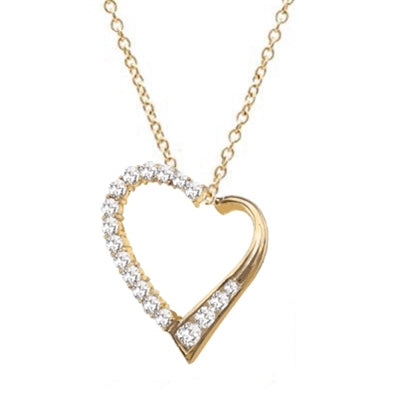 Diamond Essence Heart Shape Pendant with Round and Princess stones, 1.50 cts.t.w. in Gold Vermeil.
Free Vermeil Chain Included.