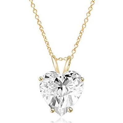 1 ct heart-cut Diamond stone in Gold Vermeil