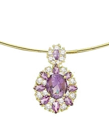 14K Gold Vermeil pendant with Amethyst stones