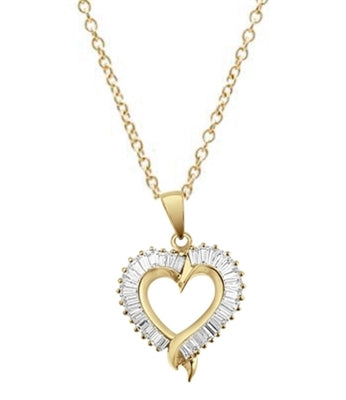 Valentine special, Diamond Essence sparkling baguettes set in prong style channel setting of Gold Vermeil. 2.0 cts.t.w.