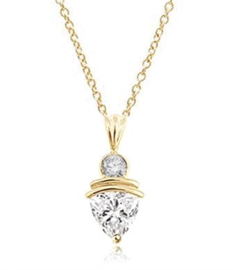 2.5ct Diamond stone pendant in gold vermeil