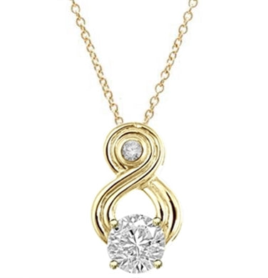 Intriguing and exotic pendant with 2 carat Diamond Essence round brilliant masterpiece in Gold Vermeil.