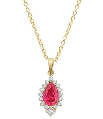 Pear Cut Ruby Essence Pendant