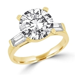 Gold vermeil ring with 3 carat stone & baguettes