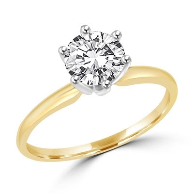 Solitaire ring with 1 carat stone gold vermeil