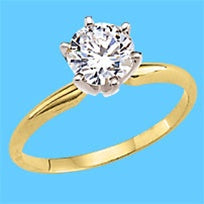 Solitaire ring with 3 carat stone gold vermeil