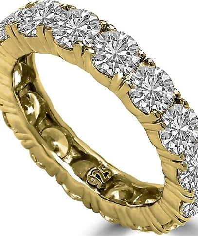 Diamond Essence Eternity Ring, With 4 Cts.T.W. Round Brilliant Stones In 14K Gold Vermeil.