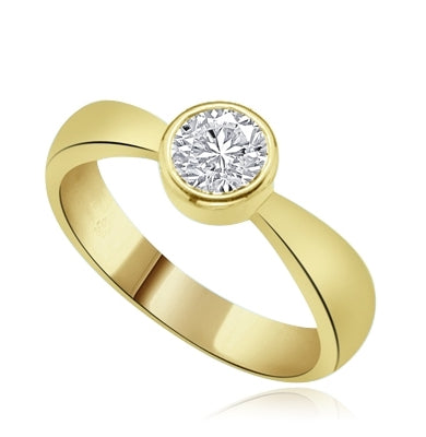 1ct round diamond essence stone gold vermeil ring