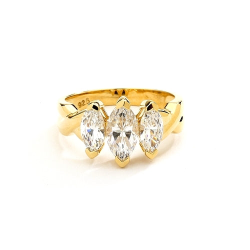Marquise ring in 14K Gold Vermeil