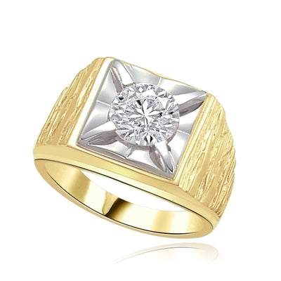 Play-Mans heavy ring with a 2.0ct in gold vermeil