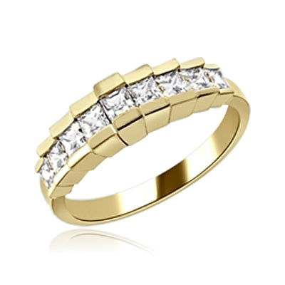 Graduating Nine Stone Princess Ring in vermeil
