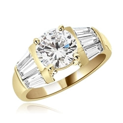 3cts Brilliant Ring in gold vermeil