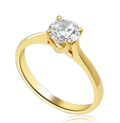 A perfect solitaire to propose! Beautiful Tiffany set 0.75 Ct. Ring. In 14k Gold Vermeil.