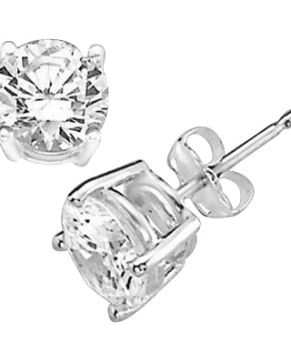 1 ct stud earrings in 14K Solid White Gold