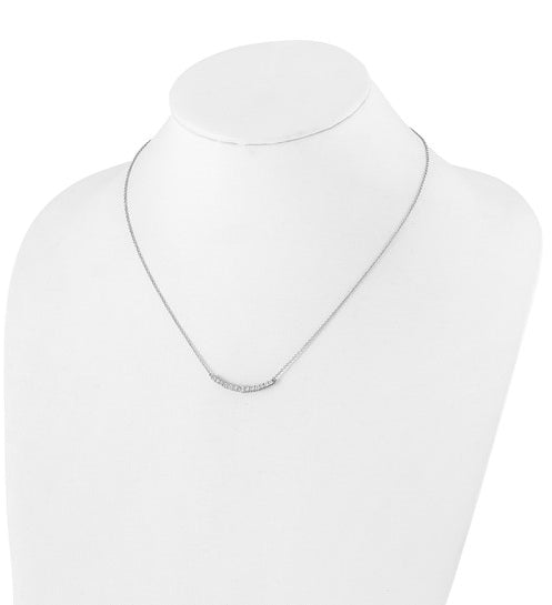 Bar set white gold lab grown diamonds necklace