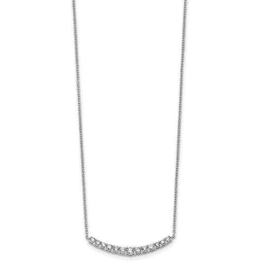 Bar set white gold lab grown diamonds necklace
