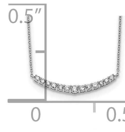 Bar set white gold lab grown diamonds necklace