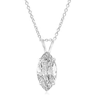 white gold marquise cut pendant
