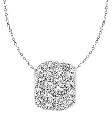 Diamond Essence Slide Pendant with Round stone all around 3.0 Cts. T.W. set in 14K Solid White Gold.