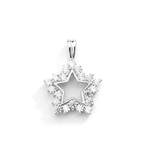 Gold star pendant-20 round melee in prong setting