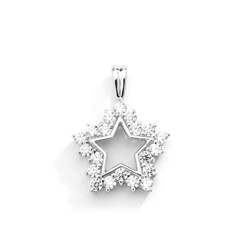 Gold star pendant-20 round melee in prong setting