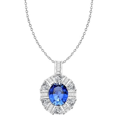 Gold pendant with sapphire stones