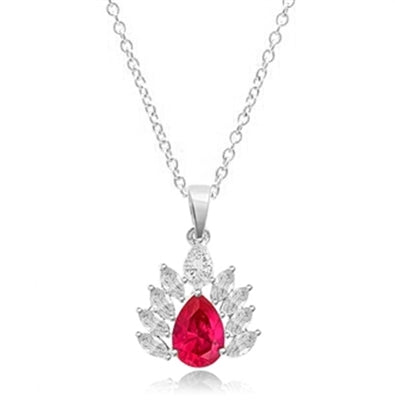 2ct pear cut ruby,marquise cut pendant in white gold
