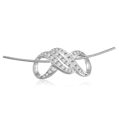 White gold slide pendant with small round stones