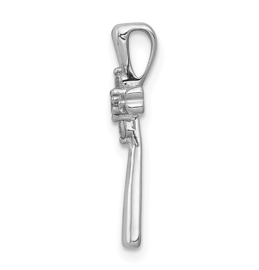 14k white gold diamond cross slide pendant